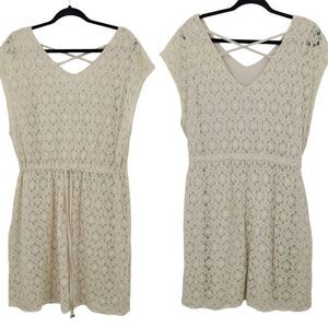 American Rag Womens Lace Overlay Cream Mini Dress‎ Sz 1X  Softgirl Coquette